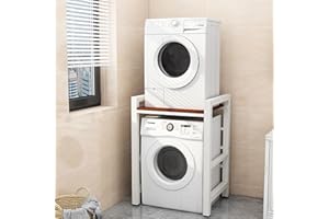 BYOBLU Waschmaschinenschrank Überbauschrank Waschmaschine Trockner Schrank Wäschetrockner Küche Badezimmer Regal Waschmaschinenregal Waschmaschinenüberbau Badezimmermöbel, 3 Höhenverstellbar