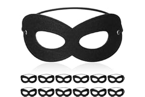 HARRYCLE 12 Máscaras de Ojos con Banda Elástica Máscara de Disfraces de Baile Negra Máscara de Mascarada para Hombre Halloween Día de la Semana Mundial de Libro Festivales Carnavales Fiesta Cosplay