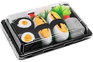 Rainbow Socks - Woman Man Sushi Socks Box Tamago Oshinko Maki - 2 Pairs