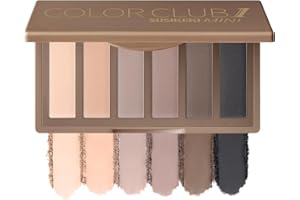 SUSIKEKI 6 Colors Mini Eyeshadow Makeup Palette Neutral Nude Smoky Eye Shadow Taupe & Brown Matte Make Up Pallet with Mirror Highly Pigmented Long Lasting Waterproof Travel Size Gift Kit 01