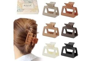 Kavya 6 sztuk spinek do włosów, małe, prostokątne, damskie cienkie włosy, średniej grubości, matowe spinki do włosów, antypoślizgowe, 5,1 cm, dla kobiet i dziewcząt