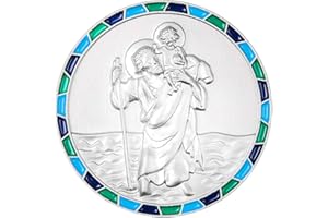 Fritz Cox Targa per auto Christophorus Modern | con bordo a mosaico blu | 3 cm