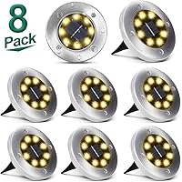 Solarleuchten für Außen 8 LEDs Solar Bodenleuchte aussen Gartenleuchte Solarlicht led solar strahler Deko für Rasen…