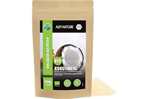 Ekologiskt kokosmjöl (1 kg), rålivsmedelskvalitet från kontrollerad ekologisk odling, glutenfri, laktosfri, laboratorietestad, veganskt