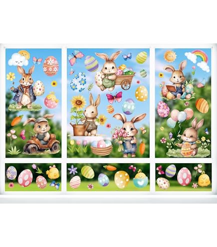 9 Feuilles Stickers Fenêtre Carnaval Clown Cirque - Décoration Vitres Festive Ballons Étoiles Fleurs, Auto-Adhésifs Réutilisables à L'Eau Pour Maison, Boutique Et Anniversaire