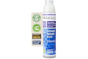 ‎FIBERTEC FIBERTEC Down Wash Eco Ökologisches Waschmittel flüssig 250ml – Daunenwaschmittel für Daunenjacken & Schlafsäcke, Biologisch abbaubar, Made in Germany