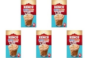 Kenco Iced Hot Salted Caramel Latte Sachets x8 (Pack of 5, Total 40 Sachets)