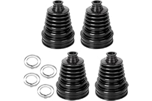 TUAKIMCE 4 Pcs CV Boot Kit, Universal Silicone Stretch Split Driveshaft Joint Cover with Clamps, Durable CV Joint Boot for Cars, Vans & SUVs