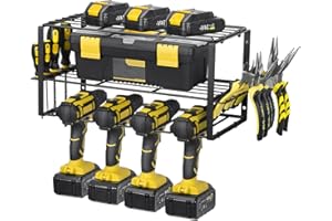 NANDAE Power Tool Organizer, Garage Tool Organizers,Drill Holder Wall Mount, Heavy Duty Metal Tool Shelf, Utility Storage Rack for Cordless Drill, Separate Tool Rack Gift for Men Dad
