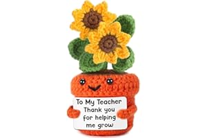 Teacher Appreciation Gift, Handmade Crochet Sunflower Pla...