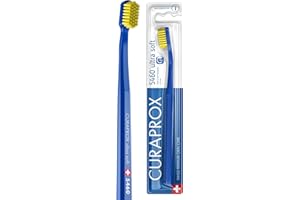 Curaprox CS 5460 Ultra-Soft Toothbrush – Adult Tooth and Gum Care | Super Soft Curen® Bristles for Gentle Cleaning | Blue-Yellow, Single Pack | Made in Switzerland