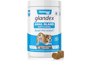 VETNIQUE LABS Glandex Fibre Supplements Dog Soft Chews with Pumpkin for Dogs, Digestive Enzyme & Probiotic - Vet Recommended to Boot the Scoot (120ct Chew)