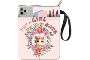 CRASPIRE Cat Wreath Book Sleeve Protector with Zipper Waterproof Canvas Pouch Covers for Books Lovers Paperback Notebook Bible Journal Textbooks Paperbacks Cute Double-Sided Pattern 8.66 x 11 Inch