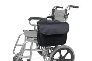 3DTENGKIT Side Wheelchair Bag, Oxford Cloth Heavy Duty Handle Wheelchair Bag Large Capacity Wheelchair Storage Bag Walker Accessories (Black)