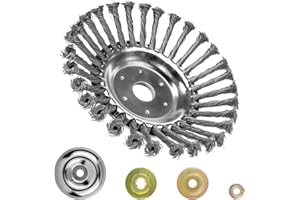 GAOMOENY Spazzola per Decespugliatore Universale, 8 Pollici Testina Decespugliatore Universale, Spazzola per Erbacce, Spazzole Testina in Acciaio con Foro da 25 mm per Tosaerba Rimozione di Erbacce e Muschio