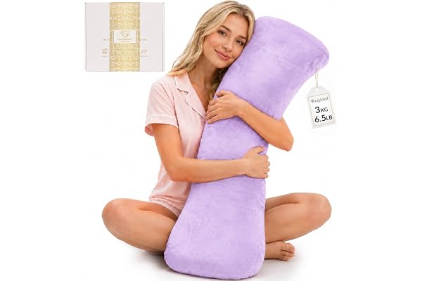 HerComfort Pillows Tyngdkudde för Vuxna 3 KG | 104 * 30 CM | Sov Bättre & Känn Dig Lugn | Weighted Body Pillow | Alla Årstider