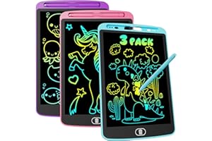 ELECTIGHT Tableau d'Écriture LCD 10 Pouces - Lot de 3 | Ardoise Magique Enfant sans Lumière Bleue | Écologique, Léger et Portable | Pour Dessin, Jeu et Apprentissage