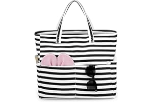 benpen Large Beach Bag for Women:Waterproof Summer Beach Tote Bag with Zip,Holiday Essentials Shopping Bag Travel Bag with Pockets,Lightweight Overnight Shoulder Bag Handbags for Pool