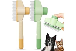 Axingqiwu Pack of 2 Fellblitz Cat Brush, Self-Cleaning Flea Comb for Dogs, Cats, Fur Flash Brush, Pet Comb