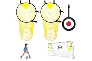 HIULLEN 2 Pièces Filet de Cible de Football, 45 * 60cm Cible de Football Top Bins avec Sangles Réglables, Buts d'Entraînement pour Précision pour Adultes et Enfants pour Jardin, But de Football