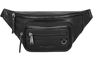 Marc Peter® Varadero Bauchtasche Herren Leder Schwarz Nappa | Gürteltasche Bauchtasche mit Wechselgurt für Damen und Herren | Crossbody Leder Hüfttasche | Hip Bag Leather Gürteltasche | Crossbag