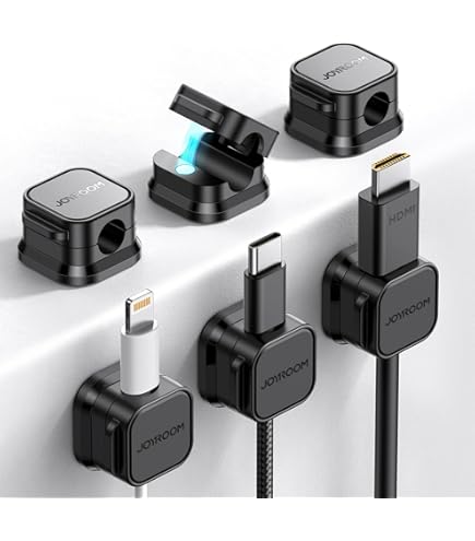 Lot De 6 Clips De Câble - Organisateur De Câbles De Bureau Blanc Avec