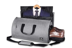 ComfyDegree Travel Garment Storage Bag | Carry On Convertible Multipurpose Duffle Bag | Breathable Suit Carrier Bag, Waterproof Overnight Luggage for Men & Women Office Flight Travel Organizer (Grey)