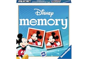 Ravensburger - Mini Memory: Mickey, Disney, Juego de Mesa, Juego de Mesa Niños, Juegos Educativos, Juegos de Memoria, 2-6 Jugadores, 48 Cartas