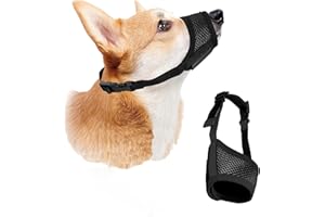 EYELEAF Museruola per Cani, Museruola Cane Taglia Media, Impedisce di Masticare, Rosicchiare, abbaiare e Mordere, Tessuto Morbido Rete Traspirante Regolabile