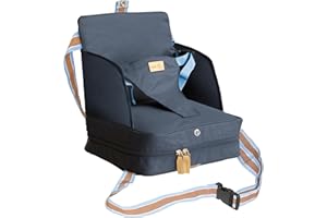 roba Réhausseur de Chaise pour Bébé - de 6 Mois à 3 Ans - Jusqu'à 15 kg - Coussin Gonflable pour Maison et Voyage - Convient à Toutes les Chaises avec Dossier - Bleu