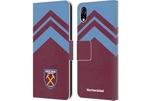 Head Case Designs Officially Licensed West Ham United FC Arrowhead Lines Crest Graphics Leather Book Wallet Case Cover Compatible With Apple iPhone XR