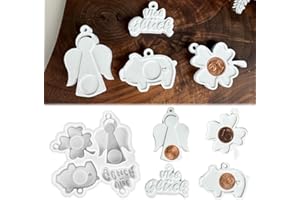 ‎SVOCK SVOCK Silikonformen Gießformen Engel Neujahr Glück Schwein, 4 Stück Silikonform Glücksschwein Neujahr, Silikon Gießform Kleeblatt, Silikonform Glücksschwein