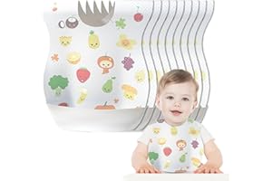 LEJIEYIN Einweg-Lätzchen Baby-Lätzchen wasserdicht mit Food Catcher Tasche geeignet für Kleinkinder, Fütterung, Reisen, Outdoor-Einsatz