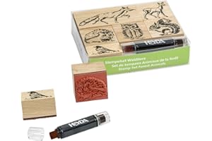 Heyda Heyda 204888695 204888695 - Juego de sellos (animales del bosque) (12 x 10 x 3 cm, 6 sellos de madera)