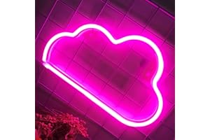FESPCJ Cloud Light Neon Sign - USB or Battery Operated LED Signs Neon Lights for Bedroom | Neon Signs for Wall Decor Birthday Wedding Party Halloween Christmas Room Decorations (Pink)