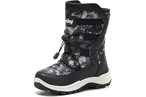Daclay Kids Snow Boots Boys Girls Winter For Toddler Waterproof Ankle Boot Kids Anti-slip Walking Shoes Warm High-Top Outdoor Footwear