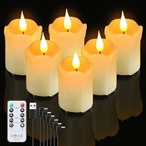 Daphomeu Lot De 12 Bougies LED Flamme Vacillante Avec Télécommande Et Minuterie - Bougies Électriques à Piles Pour Noël, Halloween Et Décoration Maison