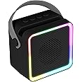 ZEBRONICS County 8, Portable Bluetooth Speaker, 8 Watts, Upto 7 Hours Playback, Passive Radiator, BTv5.3 | TWS | USB | mSD, RGB LED, Call Function, Compact Design, Carry Strap (Black)