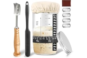 SUNOYA Kit De Iniciación De Masa Madre, 24oz Kit De Inicio De Masa Madre, Tarro De Masa Madre, Tarro De Inicio De Masa Madre, Tarro De Iniciación De Masa Madre, Sourdough Starter Jar Para Hornear En Casa