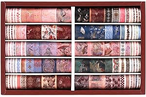 Lychii 100 Rotoli Washi Tape Set, Tape Decorativo Coprente per lavoretti di Fai da Te, diari, Biglietti e Decorazioni