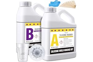 YUMCRAFT Kit de fabricación de moldes de silicona, goma de silicona líquida elástica de 74 onzas para hacer moldes de silicona, fundición, silicona translúcida de curado rápido 18A para moldes de resina de