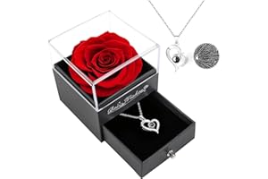 Childom Valentines Day Rose Gifts for Her,Birthday Gifts for Women,Mothers Day Flowers Gift For Mum,Preserved Rose in Gift Box with "I Love You" Necklace,Eternal Present for Mum,Her, Wife,Girlfriend