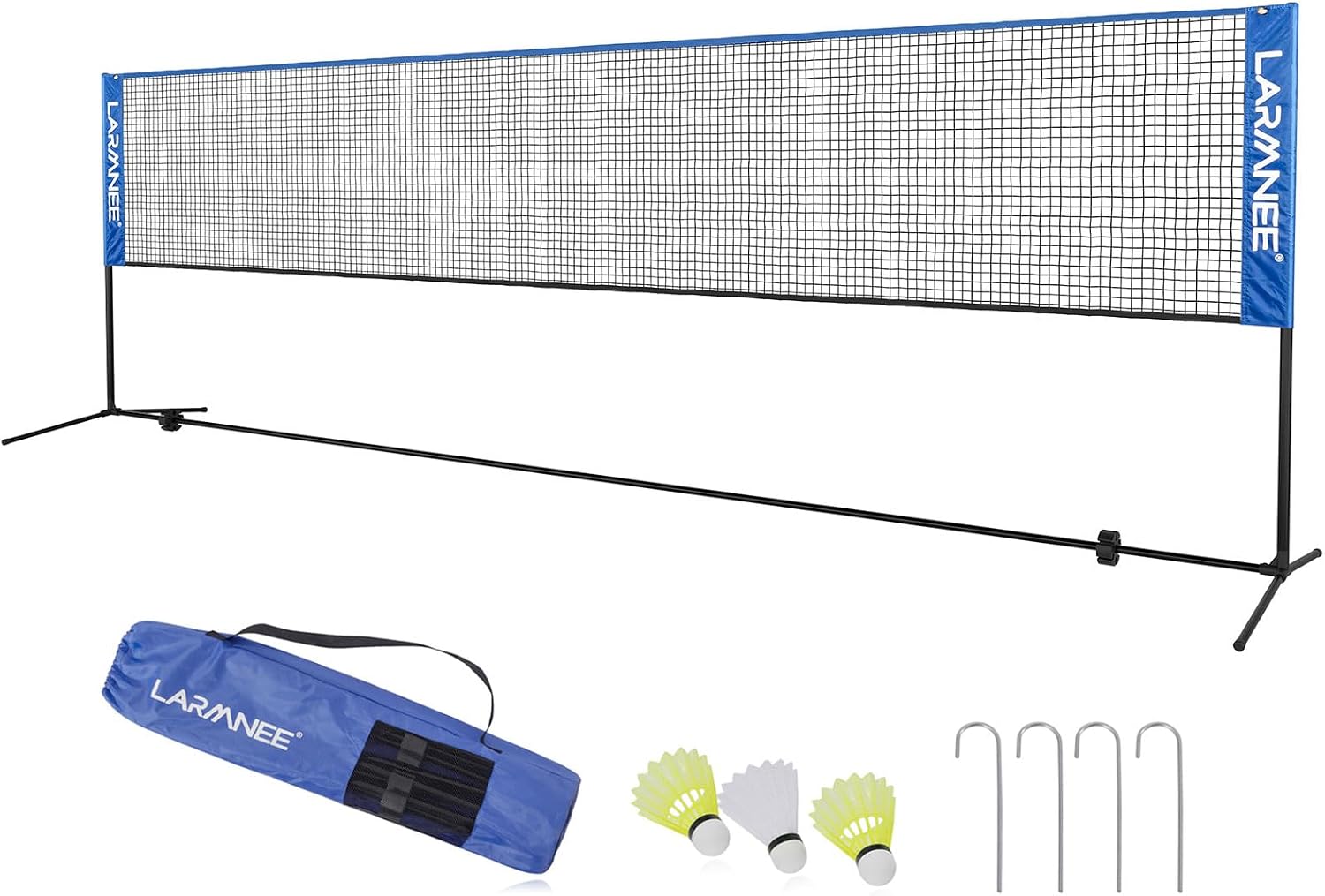 LARMNEE Red de Bádminton, Red de Tenis, Red Deportiva Portátil, Red de Bádminton Plegable, Ajustable en Tres Niveles, Juego de Rede de Entrenamiento para Exteriores Que Incluye Red