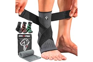 NEO X-PRO Cavigliera Ortopedica per Distorsione - Stabilizza la Caviglia e previene i nodi - Offre supporto e compressione - facilita il recupero degli infortuni - Cavigliera Sportiva (S, nero)