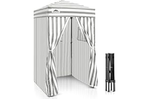 Eagle Peak Pop-up Cabine d’essayage extérieur 1.2m x 1.2m, vestiaire Portable de Plage Piscine Jardin avec fenêtre (Blanc/Gris)