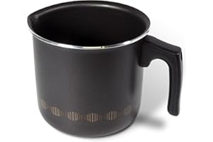 Moneta Alluflon Costanza Chauffe Lait Antiadhérente, Diamètre 12 cm, 1 Manche, Aluminium, 2,50L, Noir