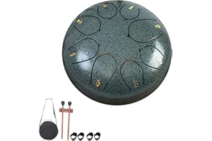 YUCHIFA Tambor de lluvia para jardín al aire libre, tambor de lluvia, tambor de lluvia con lengüeta de acero, tambor de lluvia impermeable, para acampar, meditación o yoga (8 sonidos 6 pulgadas,B)