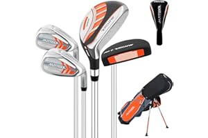 XDriveMax 5/6 Pieces Junior Golf clubs, Golf Set (5-8)(9-12)(12-14) Includes Stand Bag, 1# Drive, 5# Hybrid, 6/7#, 9/P# Irons and Putter Right Hand
