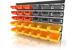 XDOVET Stapelboxen, 30PC Wandmontierte Lagerung Behälter für Kleinteile Mit Stecktafel und Schrauben installieren, speichern Sie Ihre Muttern, Schrauben, Schrauben, Nägel, Perlen