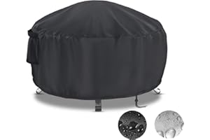 Onlyme Fire Pit Cover, Firepit Cover Waterproof Round, Fire Pit Covers for Outdoor Indoor Fireplace/Fire Bowl/Patio Table (127x61cm)